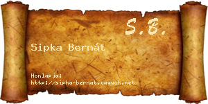 Sipka Bernát névjegykártya